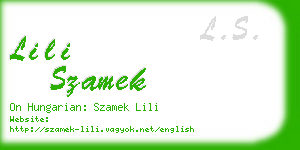 lili szamek business card